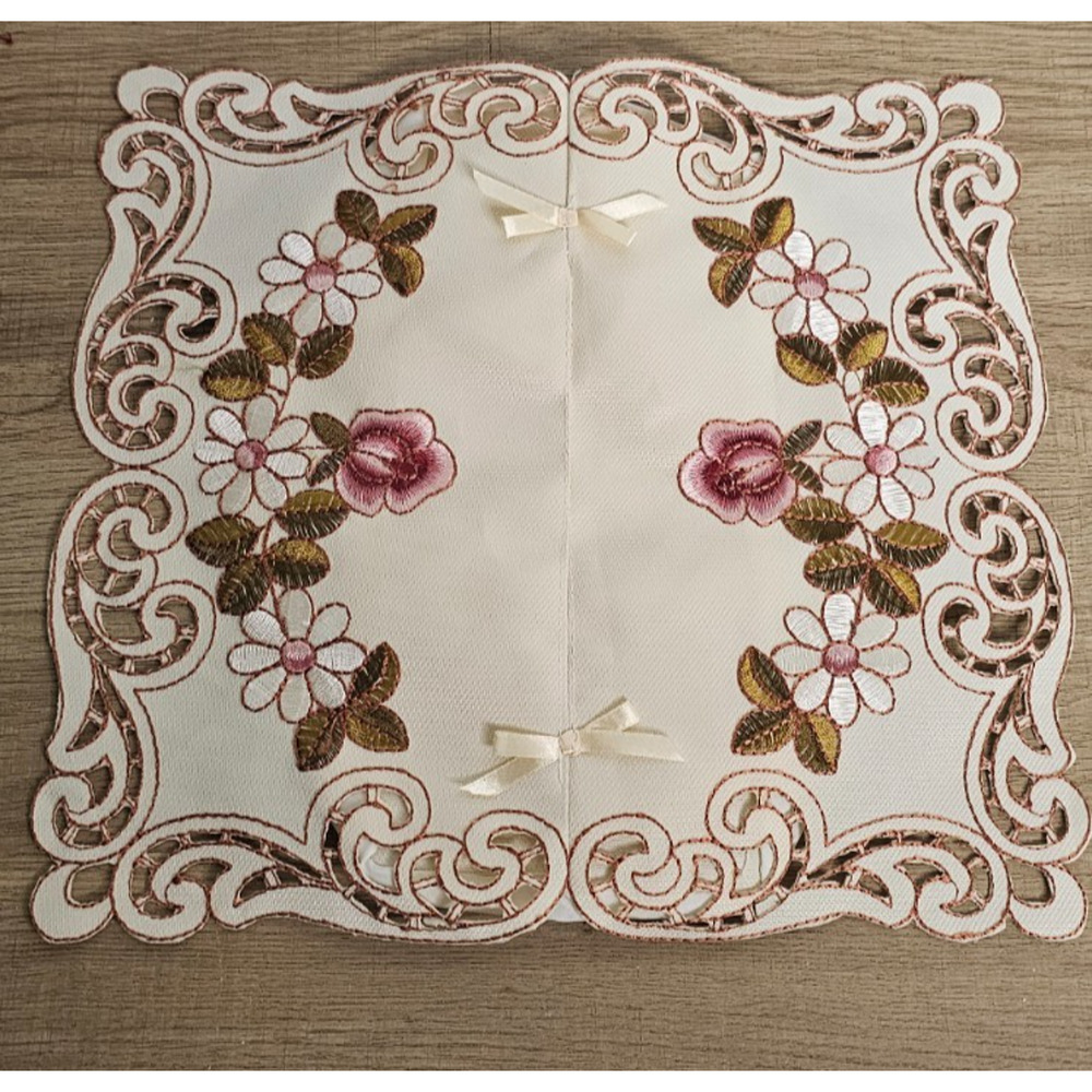 Floral Hand Embroidered Graduation Cap Cover Bows Beautiful!